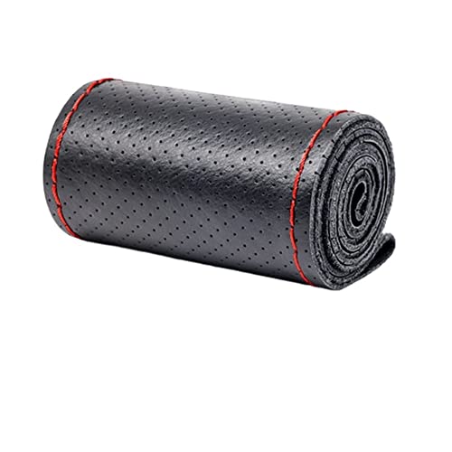 TASEKI Lenkradabdeckung Flechtabdeckung Universal Faser Leder Auto Lenkrad Auto Lenkrad Mit Nadeln Und Faden Auto Interieur Zubehör Auto Lenkradbezug(Blanc) von TASEKI
