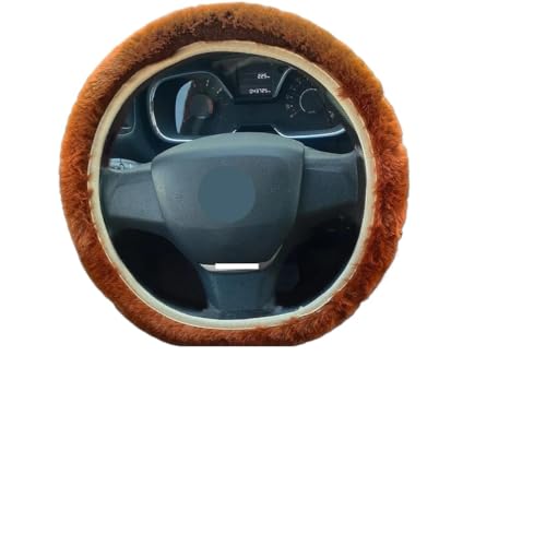 TASEKI Lenkradabdeckung Weiches Kurzes Fell Auto-Lenkradbezug Warmer Plüsch Winter-Lenkradschutz 38 cm Zubehör Auto Lenkradbezug(11 Star Yellow) von TASEKI