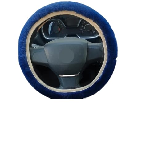 TASEKI Lenkradabdeckung Weiches Kurzes Fell Auto-Lenkradbezug Warmer Plüsch Winter-Lenkradschutz 38 cm Zubehör Auto Lenkradbezug(Blanc) von TASEKI