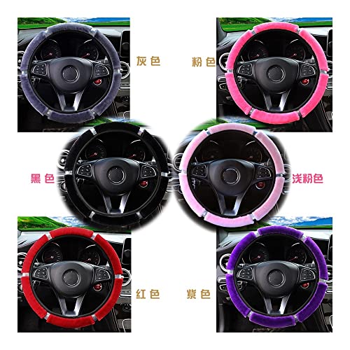 TASEKI Lenkradabdeckung Winter-Interieur-Accessoires Lenkradabdeckung Auto-Styling Für Frauen 37-38cm Weicher Plüsch Strass Auto-Lenkradabdeckung Auto Lenkradbezug(1 UK) von TASEKI