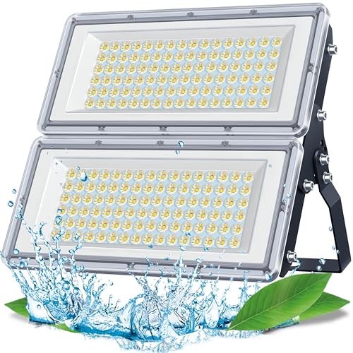 TASINUO LED Strahler Außen 200W, 20000LM Superhell Fluter Außen, Aussenstrahler Wasserdicht IP67, 7000K Kaltweiß Außenstrahler LED Scheinwerfer 85-265V für Garten, Garage, Fabrik, Sportplatz von TASINUO