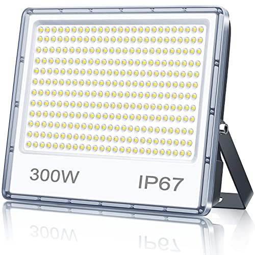 TASINUO LED Strahler Außen 300W, 30000LM Superhell Fluter Außen, IP67 Wasserdicht Aussenstrahler, 6500K Kaltweiß Außenstrahler LED Scheinwerfer für Garten, Garage, Hof, Fabrik, Werkstatt, Magazin von TASINUO