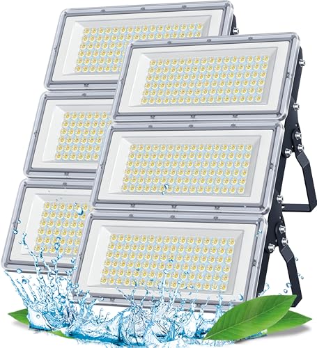 TASINUO LED Strahler Außen 300W 2 Stück, 30000LM Superhell Fluter Außen, Aussenstrahler Wasserdicht IP67, 7000K Außenstrahler LED Scheinwerfer 85-265V für Garten, Garage, Fabrik, Sportplatz von TASINUO