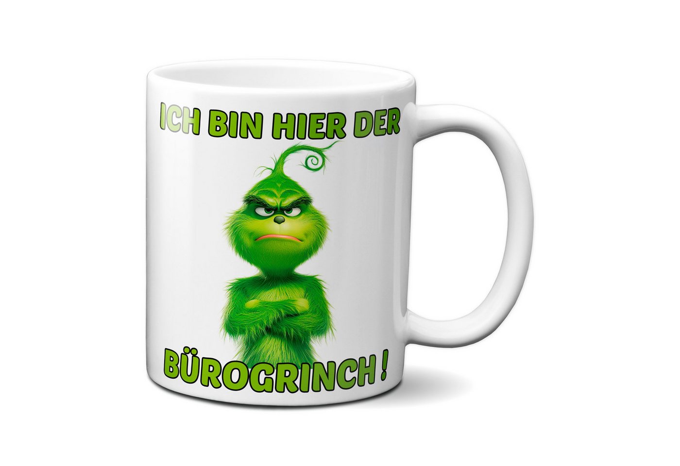 TASSENKING Tasse, Weihnachten "Bürogrinch" - lustig - Tasse - Kaffeebecher (Weiß) von TASSENKING