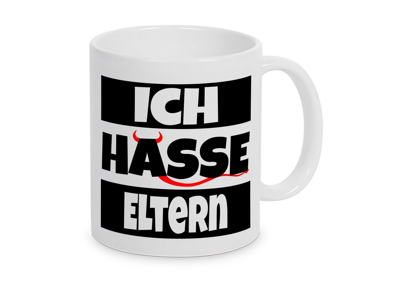 TASSENKING Tasse, ICH HASSE ELTERN - Tasse - Kaffeebecher - Geschenk von TASSENKING