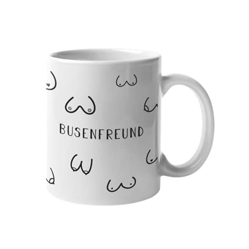 Lustige Kaffeetasse Busenfreund | Keramik | BFF, Geburtstagsgeschenk, Geschenkidee, Geschenk Männer, bester Freund, Tasse Brüste (Busenfreund/Weiß) von TASSENPALAST