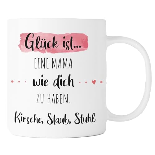 Personalisierte Kaffee Tasse mit Namen | Glück ist eine Mama wie dich zu haben | beste Mutter | Geschenk | kleine Aufmerksamkeit | Muttertag | Geburtstag (Glück ist… Mama, weiße Tasse) von TASSENPALAST