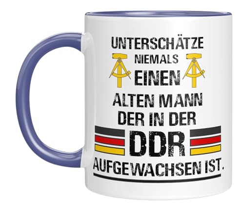 TASSENTICKER - DDR Tasse - Männer Geschenk - Geschenkidee - Ostdeutschland - Kaffeetasse mit Spruch - Ostalgie - Motiv - Geburtstagsgeschenk - Blau von TASSENTICKER