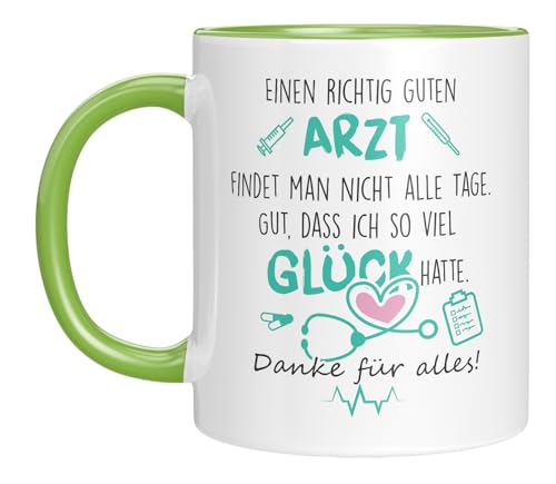 TASSENTICKER - Danke für Alles - Tasse mit Spruch - Dankeschön - Kaffeetasse für Arzt - Geschenkidee - Arztgeschenk - Abschiedsgeschenk (Grün) von TASSENTICKER