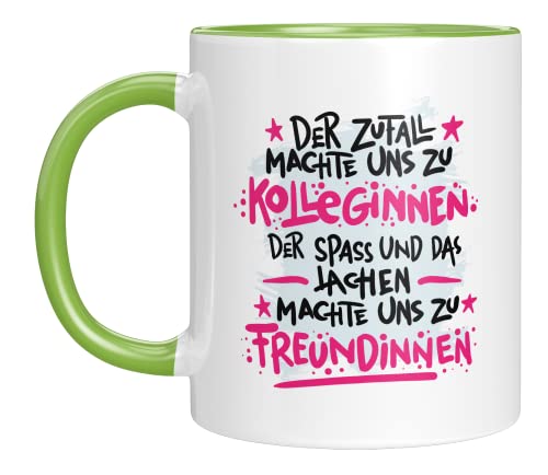 TassenTicker - Der Zufall machte uns zu Kolleginnen - Freundinnen - Geschenk - Kollegin - Geschenkidee - Büro - Arbeit - Arbeitsplatz - Geburtstagsgeschenk (Grün) von TassenTicker