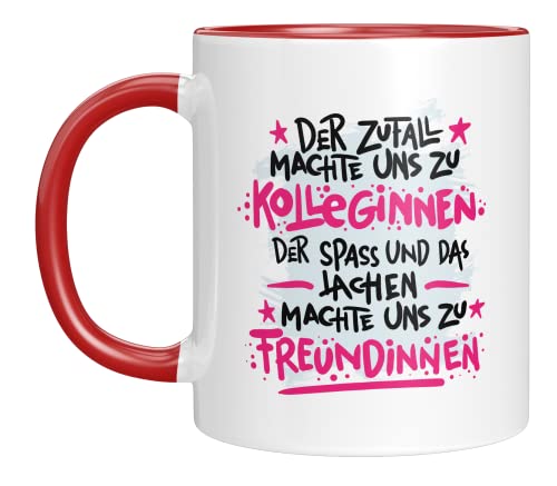 TassenTicker - Der Zufall machte uns zu Kolleginnen - Freundinnen - Geschenk - Kollegin - Geschenkidee - Büro - Arbeit - Arbeitsplatz - Geburtstagsgeschenk (Rot) von TassenTicker