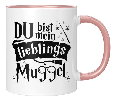 TassenTicker - Du bist mein lieblings Muggel - lustiges Geschenk - Geschenk - Geschenkidee - Freunde - Familie - Freundin - Freund - Kaffeetasse - (Rosa) von TassenTicker