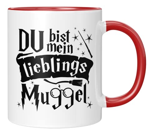 TassenTicker - Du bist mein lieblings Muggel - lustiges Geschenk - Geschenk - Geschenkidee - Freunde - Familie - Freundin - Freund - Kaffeetasse - (Rot) von TassenTicker