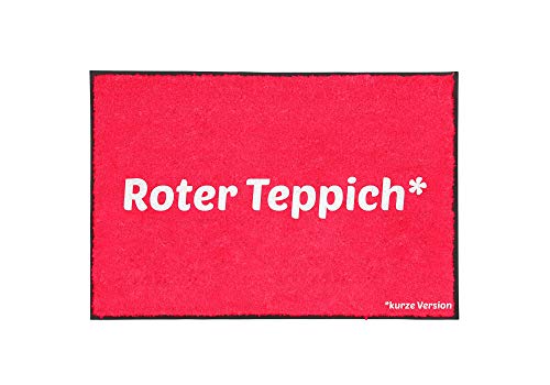 TassenTicker - Fußmatte mit Spruch - Roter Teppich. Kurze Version - lustig - red Carpet - willkommen - innen & außen - waschbar - Geschenkidee - Dekoration von TassenTicker