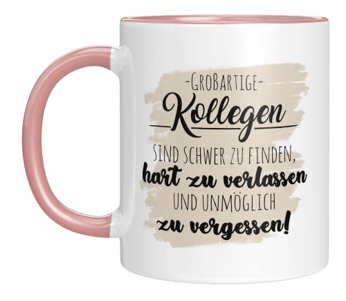 TassenTicker - Großartige Kollegen sind schwer zu finden - Abschiedsgeschenk - Jobwechsel - Kollegin - Kollege - Geschenk - Abschied - Arbeitskollegin - freundinnen (Rosa) von TassenTicker