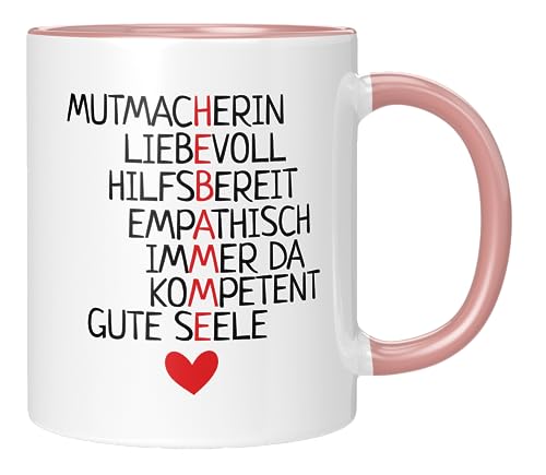 TassenTicker - Hebamme Synonyme - Kaffeetasse - Geschenk für Hebammen - Tasse mit Spruch - Abschiedsgeschenk - Dankeschön - Geschenkidee- Rosa von TassenTicker
