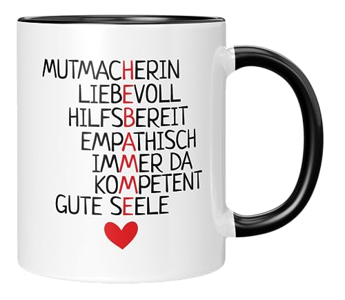 TassenTicker - Hebamme Synonyme - Kaffeetasse - Geschenk für Hebammen - Tasse mit Spruch - Abschiedsgeschenk - Dankeschön - Geschenkidee - Schwarz von TassenTicker