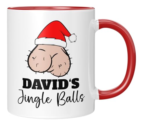 TassenTicker - Jingle Balls - Personalisierte Kaffeetasse - Wunschnamen - Geschenk für den Freund, Ehemann, Partner, Schatz - Lustiges Geschenk zu Weihnachten - Rot TassenTicker - Jingle Balls - Personalisierte Kaffeetasse - Wunschnamen - Geschenk für den Freund, Ehemann, Partner, Schatz - Lustiges Geschenk zu Weihnachten - Rot von TassenTicker