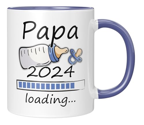 TassenTicker - Papa Loading 2024 - für werdende Väter - Vater - bald Papa- Mädchen oder Junge - Verkündung Ankündigung Schwangerschaft - Nachwuchs - Perfekte Geschenkidee von TassenTicker