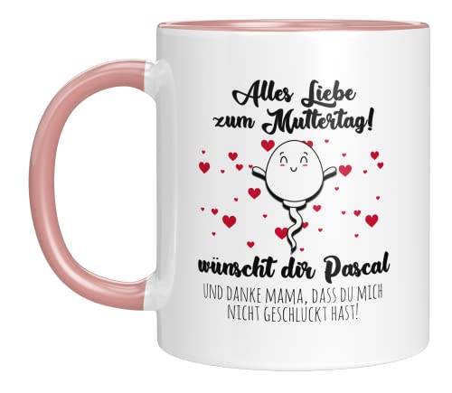 TASSENTICKER -Personalisiert Mama Tasse - Muttertagsgeschenk - lustiges geschenk - Danke, dass du mich nicht geschluckt hast - Geburtstagsgeschenk - Mutter - Geschenk (Rosa) von TASSENTICKER