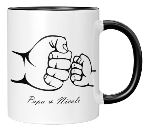 TassenTicker - Personalisierte Tasse - Papa - Tochter - Sohn - Vatertag - Vatertagsgeschenk - Geburtstag - Beste Papa- Geschenk - Papaspruch (1 Kind) von TassenTicker
