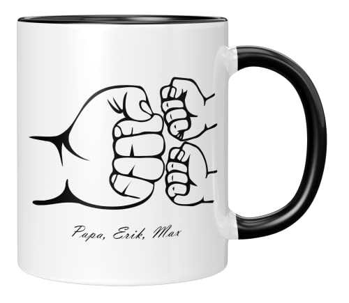 TassenTicker - Personalisierte Tasse - Papa - Tochter - Sohn - Vatertag - Vatertagsgeschenk - Geburtstag - Beste Papa- Geschenk - Papaspruch (2 Kinder) von TassenTicker