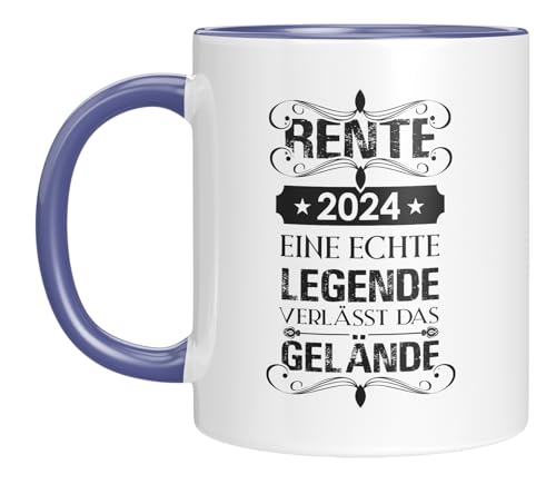 TASSENTICKER - Rente 2024 - Eine echte Legende verlässt das Gelände - Geschenk zum Ruhestand - Mann - Renteneintritt - Abschiedsgeschenk - Blau von TASSENTICKER