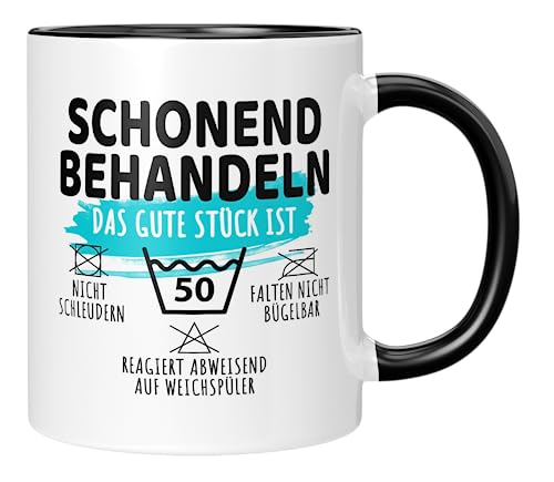 TassenTicker - Tasse mit Spruch - Schonend behandeln - Das gute Stück ist 50 - Geburtstagsgeschenk - Geschenkidee - lustig für Männer und Frauen - Becher - Humorvoll TassenTicker - Tasse mit Spruch - Schonend behandeln - Das gute Stück ist 50 - Geburtstagsgeschenk - Geschenkidee - lustig für Männer und Frauen - Becher - Humorvoll von TassenTicker