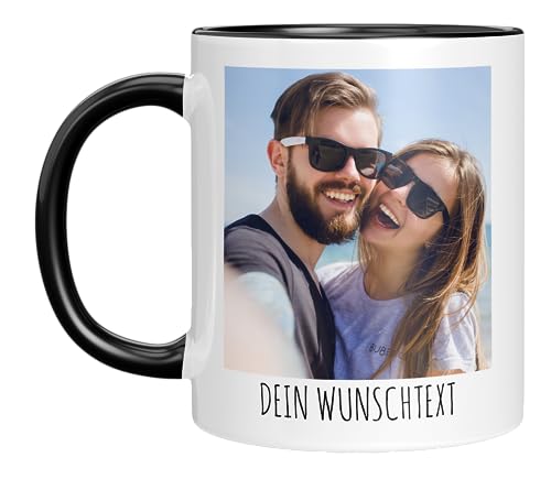 TassenTicker - Tasse selber gestalten - mit Bild und Foto - Personalisiert - Fototasse - bedrucken lassen - Geschenk - Werbetasse - Firmentasse - Logo (Schwarz) von TassenTicker