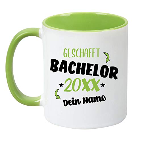 TassenTicker - Tasse zum Bachelor 20XX - Personalisiert - Prüfung bestanden - Abschlussfeier - Geschenkidee - Grün von TassenTicker