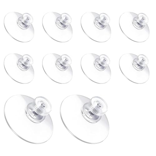 10 Stück Saugnapf mit Gewinde und Rändelmutter, PVC Transparente Saugnäpfe Ø31mm Transparente Saugknöpfe Ohne Bohren Saugnapf Ohne Haken Saugknöpfe Stark für Fenster Auto Dekoration Aufhängung von TASSFROO
