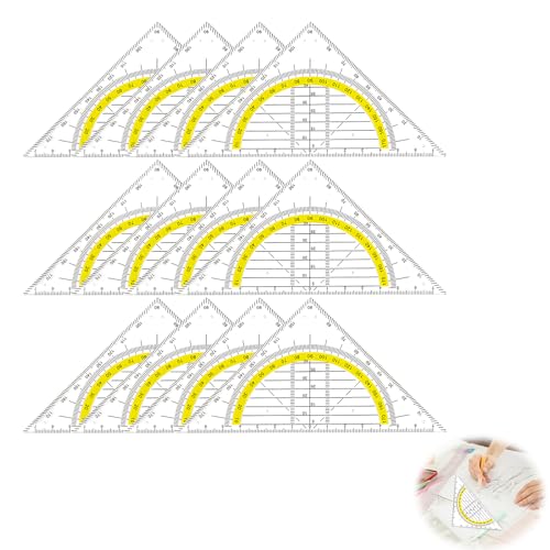 12 Stück Geometrie Dreieck, 15.7cm Geodreieck aus Kunststoff Geodreieck Grundschule Zeichendreieck Winkelmesser 2 Funktionen Transparent Zeichnen Geometrie Set für Studenten Büro Designer Malerei 12 Stück Geometrie Dreieck, 15.7cm Geodreieck aus Kunststoff Geodreieck Grundschule Zeichendreieck Winkelmesser 2 Funktionen Transparent Zeichnen Geometrie Set für Studenten Büro Designer Malerei von TASSFROO
