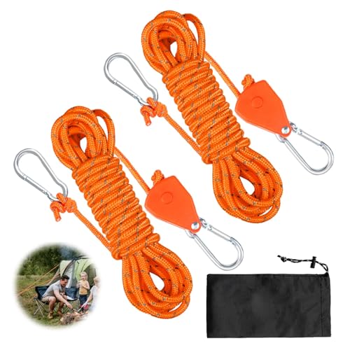 2 Stück 4mm Reflektierend Abspannseile Seil, 4M Reflektierend Abspannseile Seil mit Seilspanner Leichte Abspannleine Zeltschnur Einstellbare Seilratsche mit Haken für Campingzelte Markisen 2 Stück 4mm Reflektierend Abspannseile Seil, 4M Reflektierend Abspannseile Seil mit Seilspanner Leichte Abspannleine Zeltschnur Einstellbare Seilratsche mit Haken für Campingzelte Markisen von TASSFROO