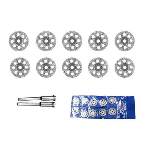 20 Stück Diamant Trennscheiben, 22 mm Mini Diamantscheibe Kreissägeblatt Diamant Schleifscheibe Zubehör mit 4 Stück 3 mm Dorn für Rotationswerkzeug Fliese Glas Stein Holz von TASSFROO