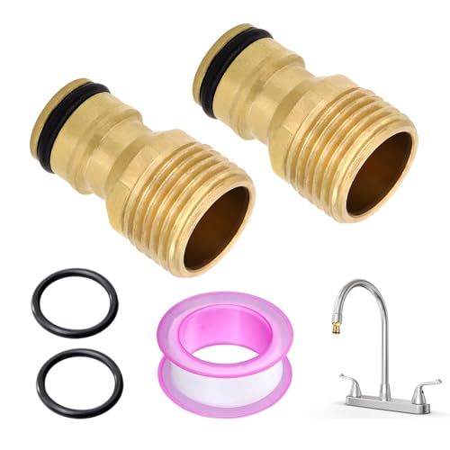2PCS Wasserhahn Adapter, Messing-Gartenschlauch-Wasserhahn-Anschluss G 1/2" Kupplungsstecker mit Außengewinde Wasserrohr Fitting 2CM Schlauchanschluss Außenbewässerungsarmaturen von TASSFROO