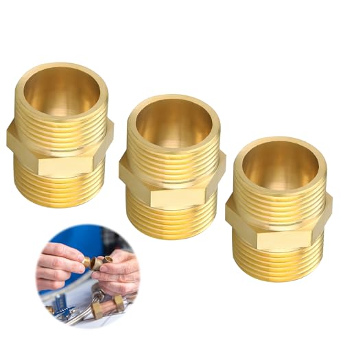 3 Stück Dubbele Nippel, 3/8 Inch Messing Außengewinde Doppelnippel Sechskant Messing Buitendraad Doppelnippel Beidseitiges für Heizung Trinkwasseranlage Geeignet Sanitär und Heimwerkerprojekte 3 Stück Dubbele Nippel, 3/8 Inch Messing Außengewinde Doppelnippel Sechskant Messing Buitendraad Doppelnippel Beidseitiges für Heizung Trinkwasseranlage Geeignet Sanitär und Heimwerkerprojekte von TASSFROO