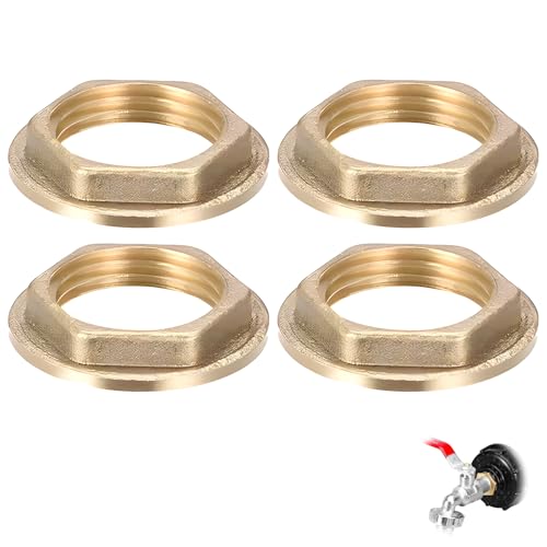 4PCS 1/2 Zoll Mutter mit Flansch Hinten, Flansch Sechskant Sicherungsmuttern Sechskantmutter Messing Sechskantschloss Mutters Messing Wasserhahn Sanitär Fitting Mutter für Badezimmer Waschbecken von TASSFROO