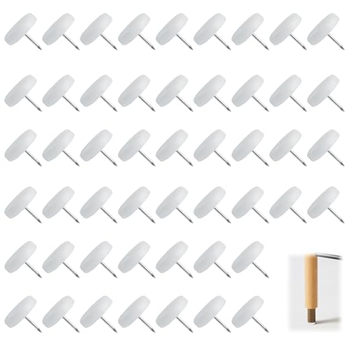 50 Stück Möbelgleiter Kunststoff, 20mm Nagel Stuhlgleiter Tischgleiter Bodenschutz Gleiter mit Nagel Möbelgleiter aus Plastic Rund Kunststoffgleiter für Stuhl Tisch Sessel Gartentisch Gartenstühle von TASSFROO
