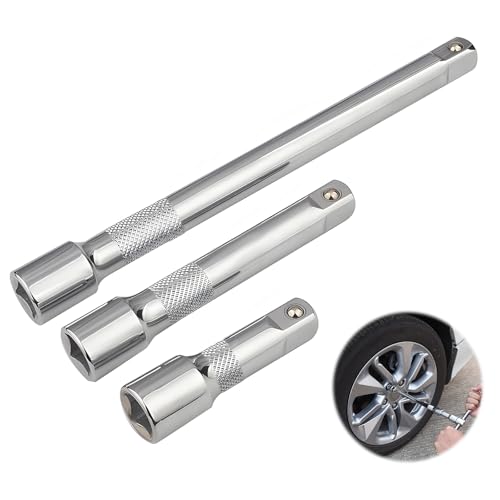 6,3mm 1/4 Zoll Verlängerung, Steckschlüssel Verlängerungen Set Kippverlängerungs-Satz Verlängerungsnuss 50 mm 100 mm und 150 mm, Verchromt Hochglanz 3-tlg 6,3mm 1/4 Zoll Verlängerung, Steckschlüssel Verlängerungen Set Kippverlängerungs-Satz Verlängerungsnuss 50 mm 100 mm und 150 mm, Verchromt Hochglanz 3-tlg von TASSFROO