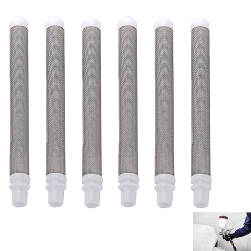 6 Stück 60 Mesh Airless Spray Gun Filter, Filterelemente für Airless-Spritzpistolen Spray Gun Filterelement Edelstahl Fine Mesh Ersatzfilter für Airless-Spritzpistolen, Weiß von TASSFROO
