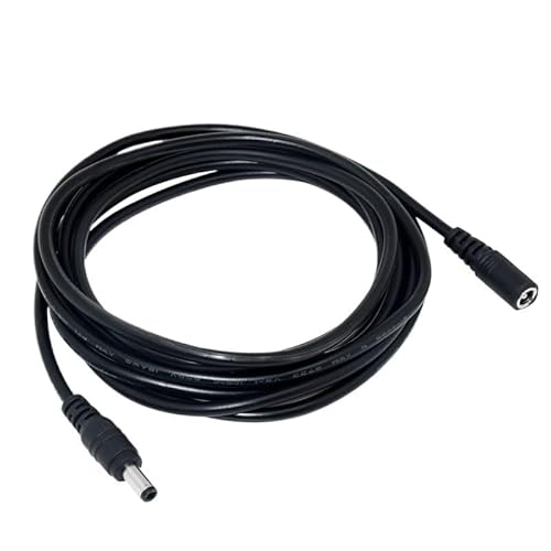 TASSFROO DC Power Verlängerungskabel, 3M Stromverlängerungskabel Überwachungskamera 5.5mm x 2.1mm Anschlusskabel 12V Gleichstrom Verbinderkabel für Sicherheitskameras, DVR, Router, Drucker, Weiß von TASSFROO