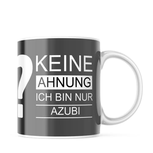 Tasse mit Keine Ahnung ich bin nur Azubi - Fragezeichen Motiv, 330 Milliliter Kapazität, lustiges Geschenk für Familie, Partner und Freunde - Für jeden Anlass von TASSen NeRD