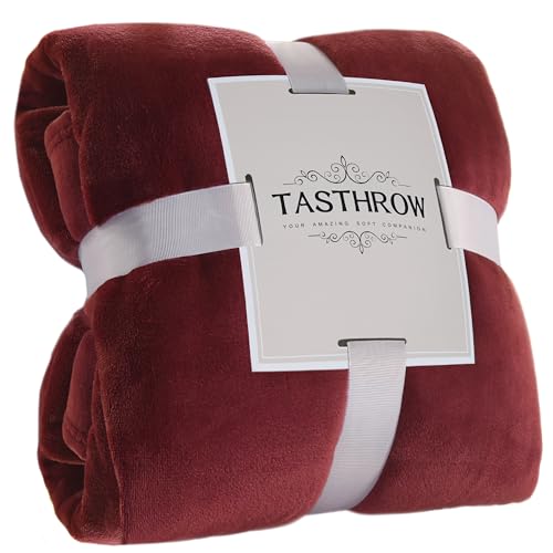 TASTHROW Burgund Kuscheldecke Flauschig Decke Fleecedecke 130x150cm, Kuschlige Weiche Warme Decken, Wohndecke Sofa Decke für Zimmer Deko, Wohn- & Kuscheldecken von TASTHROW