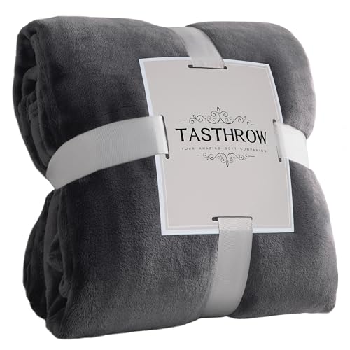 TASTHROW Grau Kuscheldecke Flauschig Decke Fleecedecke 130x150cm, Kuschlige Weiche Warme Decken, Wohndecke Sofa Decke für Zimmer Deko, Wohn- & Kuscheldecken von TASTHROW