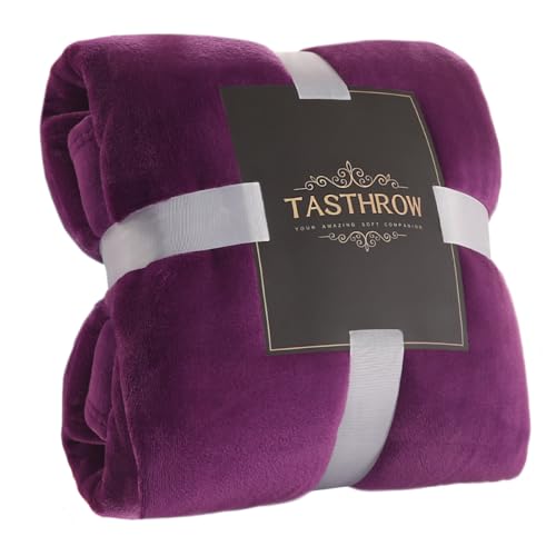 TASTHROW Kuscheldecke, Weiche Fleecedecke Sofaüberwurf, Weich und Warm Tagesdecke Wohnzimmerdecke Couchdecke (Violett, 130x180cm) von TASTHROW