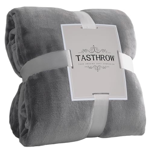 TASTHROW Leichter Grau Kuscheldecke Flauschig Decke Fleecedecke 130x150cm, Kuschlige Weiche Warme Decken, Wohndecke Sofa Decke für Zimmer Deko, Wohn- & Kuscheldecken von TASTHROW