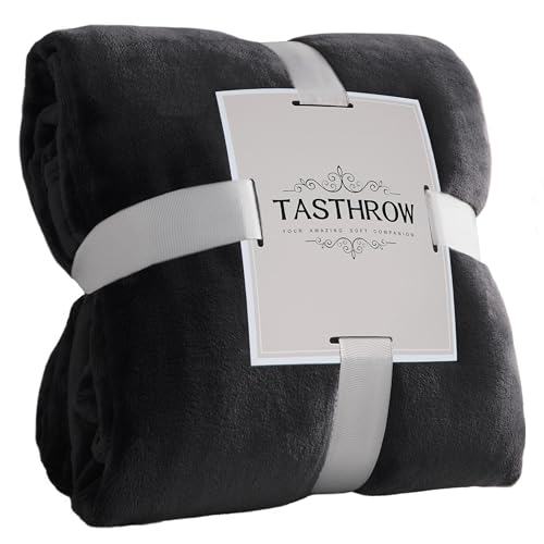 TASTHROW Schwarz Kuscheldecke Flauschig Decke Fleecedecke 130x150cm, Kuschlige Weiche Warme Decken, Wohndecke Sofa Decke für Zimmer Deko, Wohn- & Kuscheldecken von TASTHROW