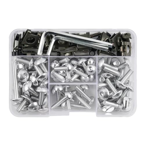 Motorräder Schrauben Kompatibel Mit Suzuki Für GSX600F Für GSX750F Für GSX1100F Für GSX1300R Motorradverkleidungsschrauben Befestigungsmutter Schrauben Komplettset 155 Stück(Silver) von TATARENGS