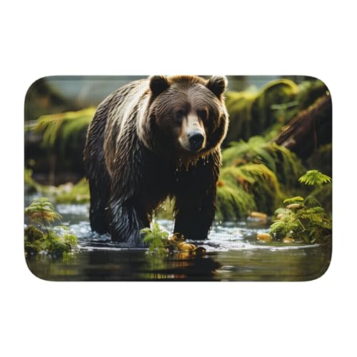 TATAUU Brown Bear Pounce Saumpolster 40x60 Weich und bequem, rutschfest und verschleißfest, mit verschiedenen Mustern, geeignet für Zuhause und Büro. von TATAUU