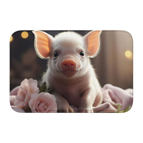 TATAUU Cute Young Pig Hem Pad 40x60 Weich und bequem, rutschfest und verschleißfest, mit verschiedenen Mustern, geeignet für Zuhause und Büro. von TATAUU
